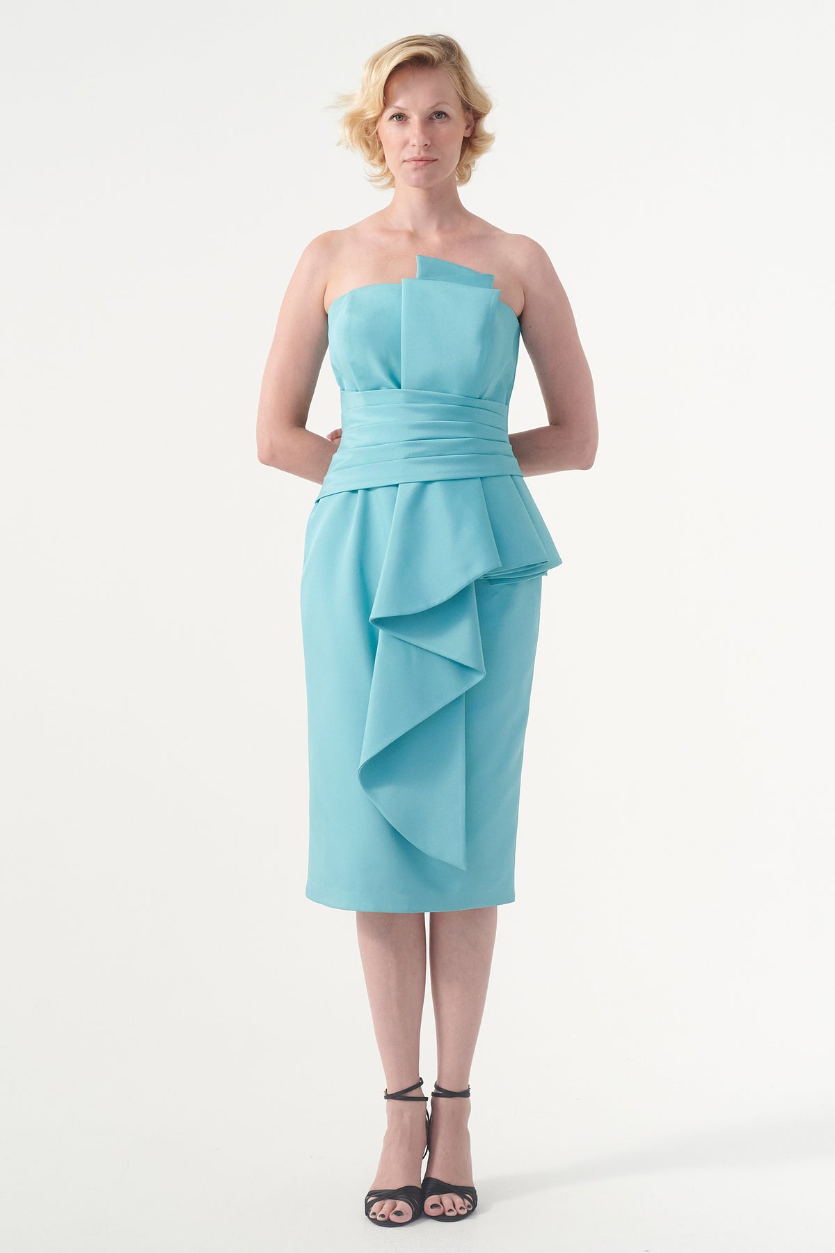 Strapless Ruffled Cocktail Dress