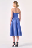 Modern Poise: The Strapless A-Line Midi Dress