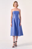 Modern Poise: The Strapless A-Line Midi Dress