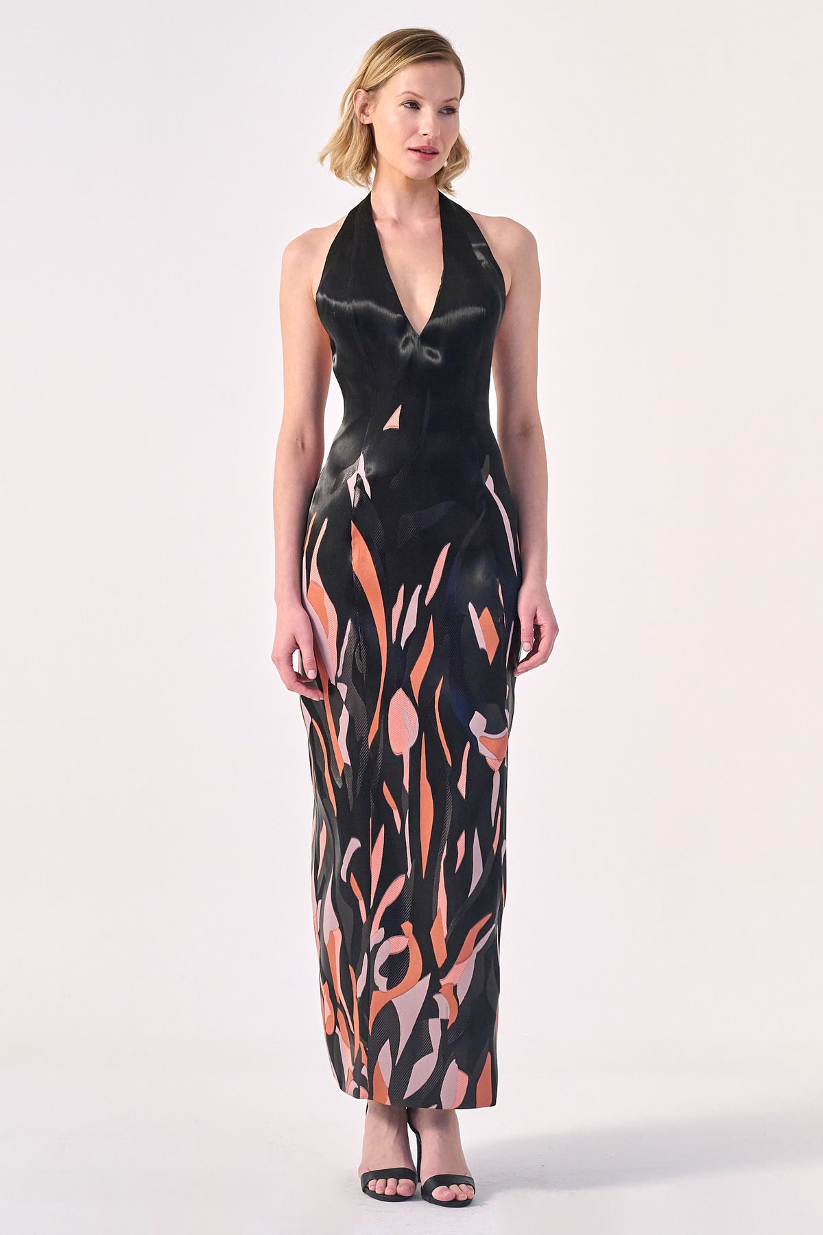 Bold Allure: The Halter Column Gown