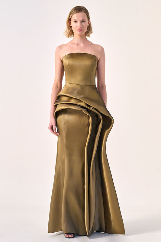 Strapless Sculptural Gown