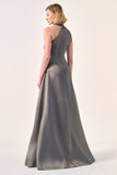 Asymmetrical High-Neck Gown