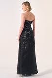 Timeless Elegance: Strapless Floral Embroidered Gown