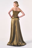 Sculptural Off-Shoulder Gown with Draped Detailing