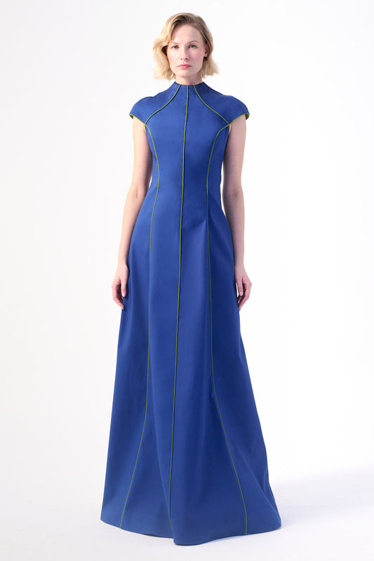 Piping Detailed Double-Side Cotoon Gown