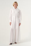 High-Volume Sleeved Cotton Long Dress