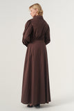 High-Volume Sleeved Cotton Long Dress