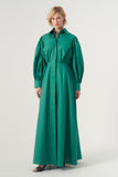 High-Volume Sleeved Cotton Long Dress