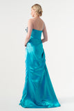 3D Flower Detailed Taffeta Gown