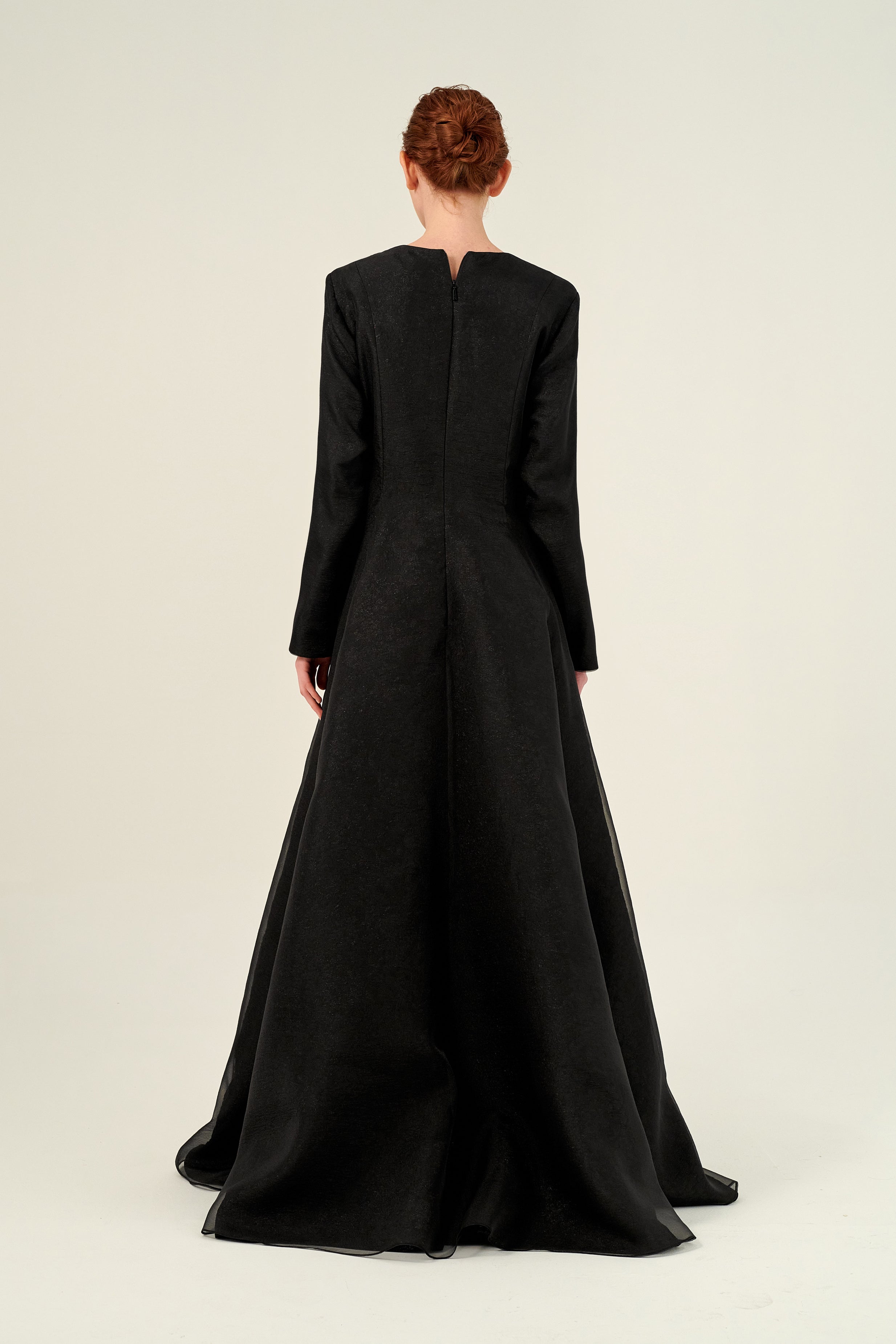 Jewel Neckline Long Sleeve A-Line Silhouette Gown – John Paul Ataker
