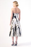 Strapless Abstract Midi Dress