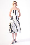 Strapless Abstract Midi Dress