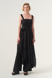 Overskirt Jumpsuit attached belt Wide leg pants Invisible side zipper and hook