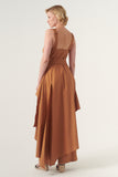 Overskirt Jumpsuit attached belt Wide leg pants Invisible side zipper and hook