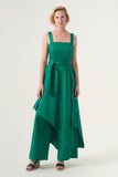 Overskirt Jumpsuit attached belt Wide leg pants Invisible side zipper and hook