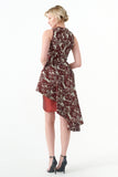 Flower patterned jacquard and taffeta Short Dress