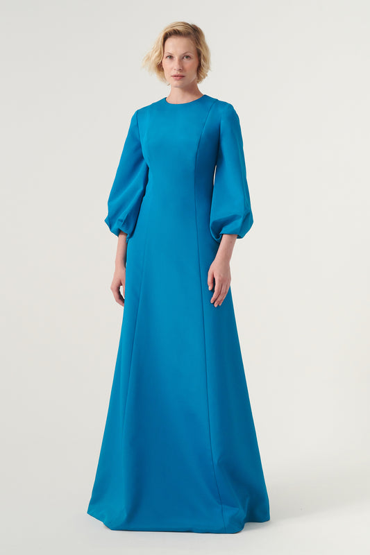 Floor-length A-line bishop sleeves detail long dress