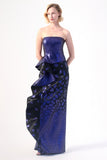 Strapless Metallic Evening Gown