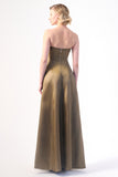 Strapless Satin Evening Gown