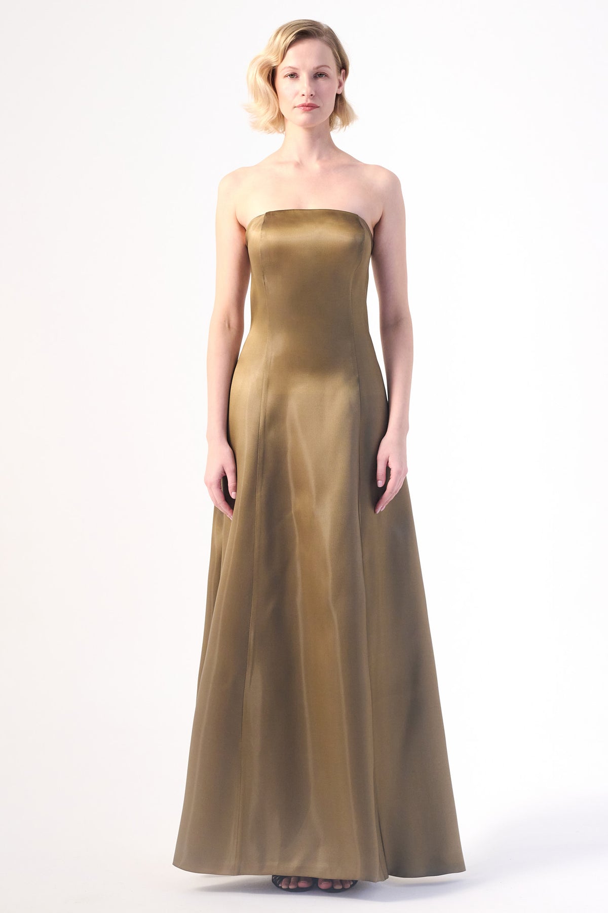 Strapless Satin Evening Gown