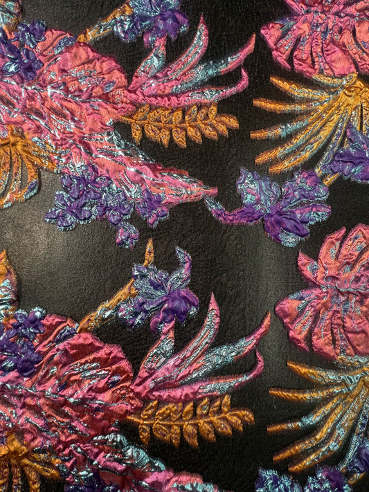 Mutli-Color Floral Burnout Brocade
