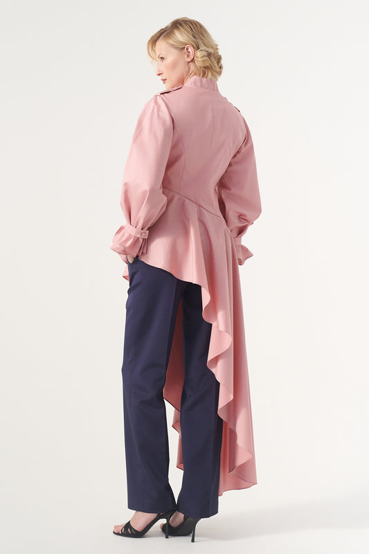 Asymmetric Hem Jacket with Pant