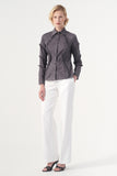 Assymetric Ruffled Poplin Shirt