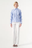 Assymetric Ruffled Poplin Shirt