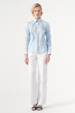 Assymetric Ruffled Poplin Shirt