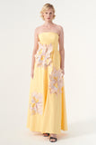 Flowered Jacquard Long Dress