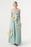 Flowered Jacquard Long Dress