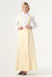 Front wrap shape Button closure Skirt