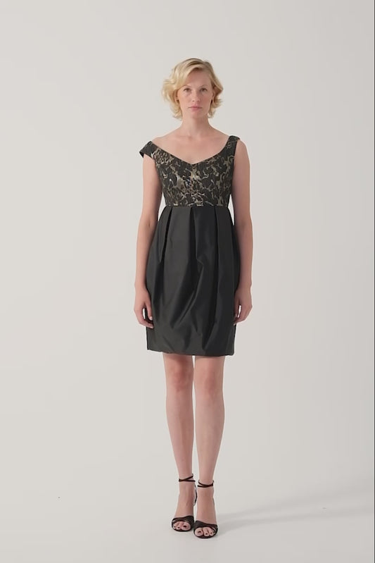 Taffeta and Jacquard Short Dress