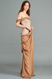 Draped Faille and Viscose Gown