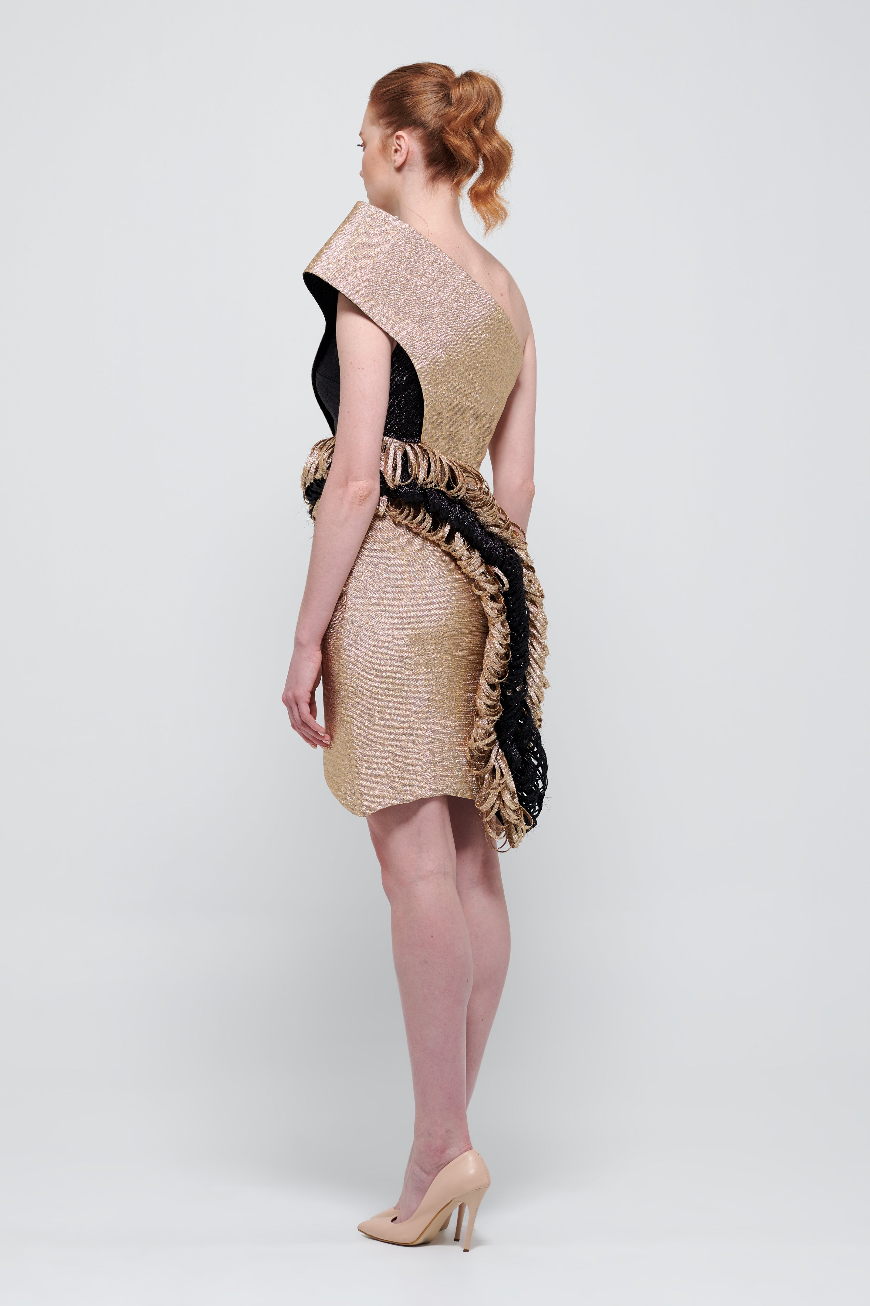 Off-The-Shoulder, Long Sleeve, Balloon Skirt Mini Jacquard Dress – John  Paul Ataker
