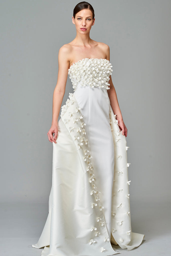 3D Flower Detailed Long Gown – John Paul Ataker
